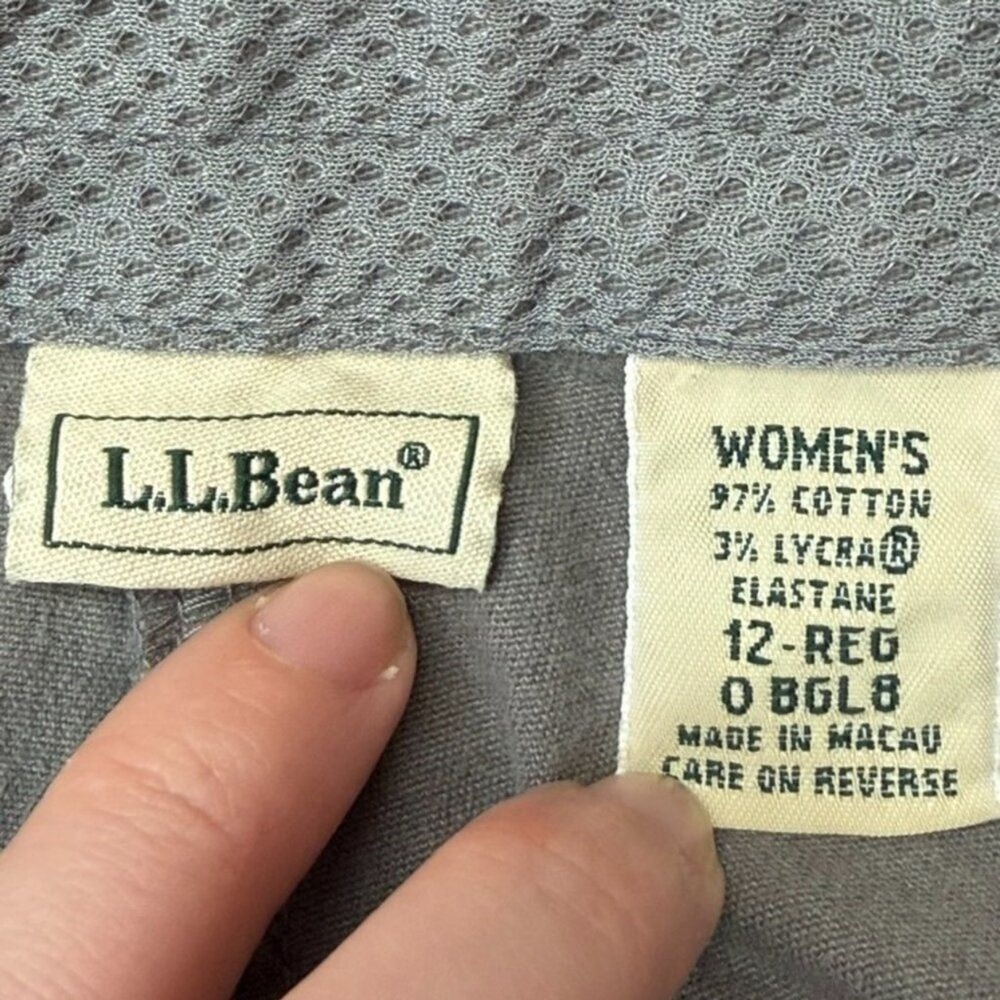 LL Bean Cargo Pants Gorpcore Utility Women 12 Grey Hiking Trail Utility Outdoors - Picture 3 of 8